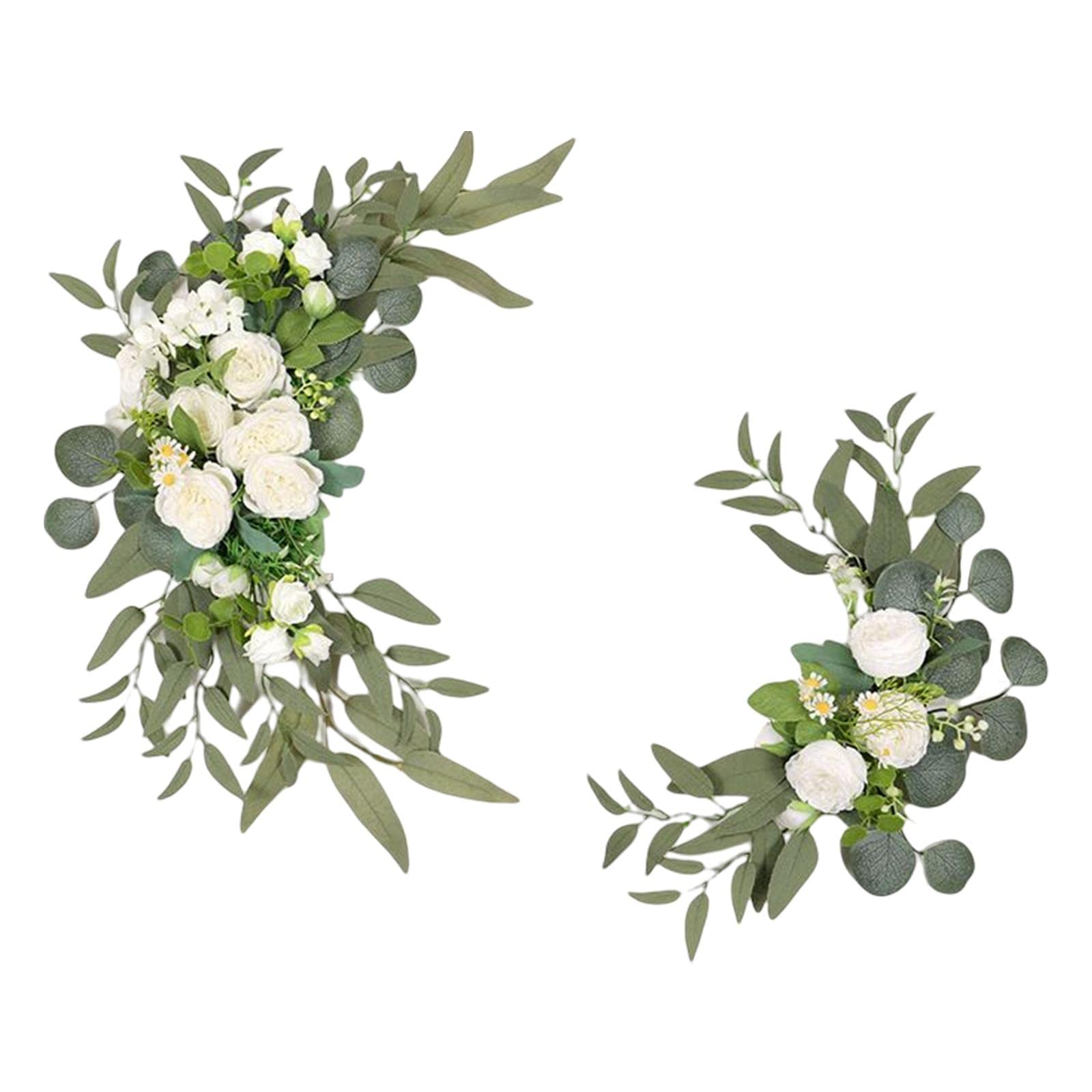 Couronne de porte en feuilles vertes artificielles fausse vigne mur table