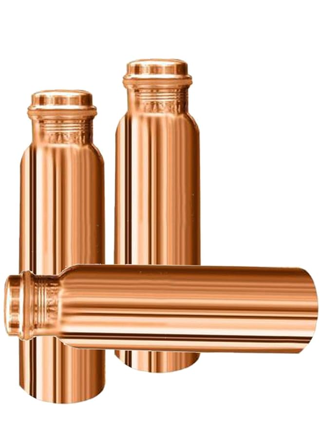 Buy Namaskar 1 Litre Three Rough Plain Copper Bottles Online at Low Prices in India Amazon.in