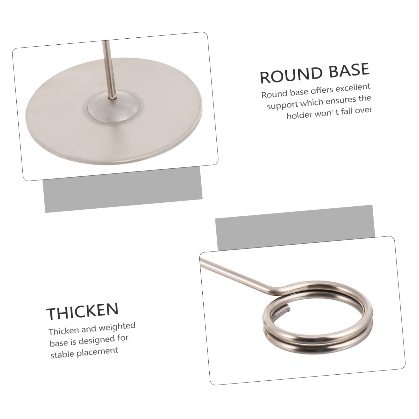 NAMOARLY 5pcs Table Card Clamp Menu Seats Holder Table Number Stands Table Cards Holder Food Signs Clip Pictures Note Clamp Place Frames Table Stand Stainless Steel Silver