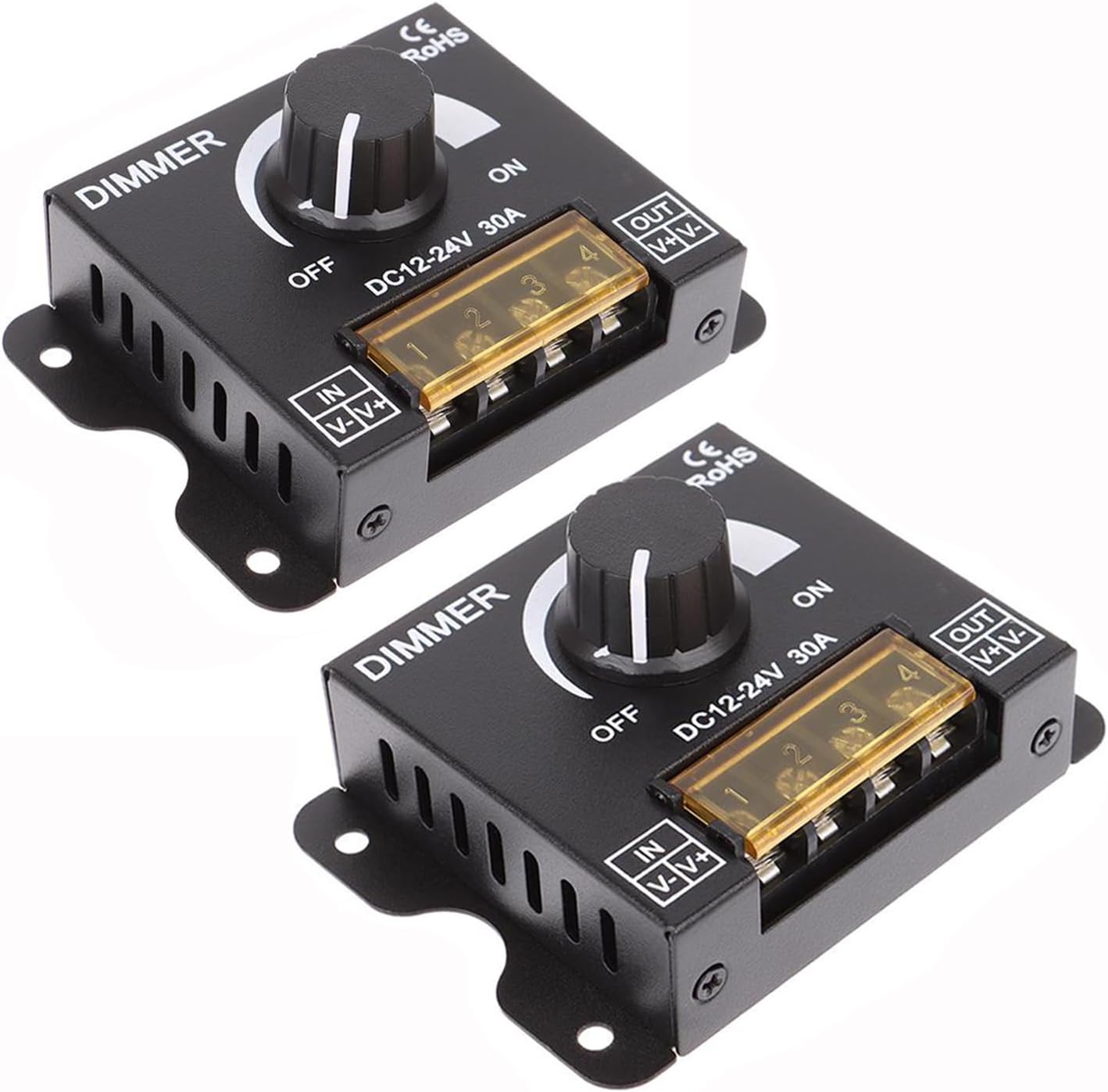 Hiletgo 3pcs DC12-24V 8Amp 0%-100% PWM Dimming Controller for LED ...