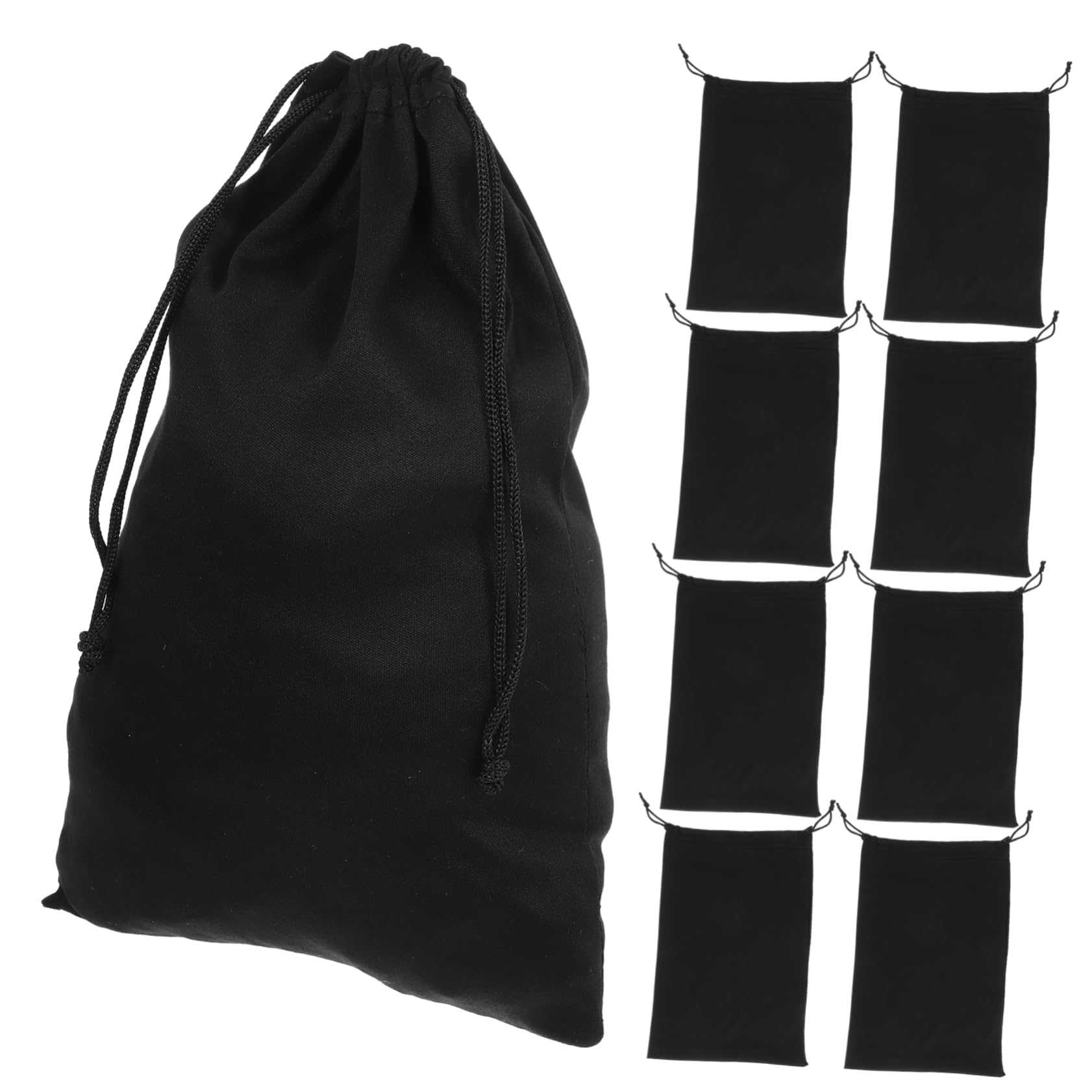 VANZACK Lot de 10 Pochettes pour Lunettes De Ski 25x14 Cm en Microfibre Noire, Étuis De Rangement Légers à Cordon De Serrage, Protection Antirayures pour Lentilles, pour Voyage Et Sports D’Hiver