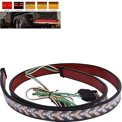 Air Wink Car Brake Turn Lights Truck Tailgate LED Light Strip Trailer Lamp Rear Tail DRL Driving Reverse Light With 4 Functions (48inches / 120cm)