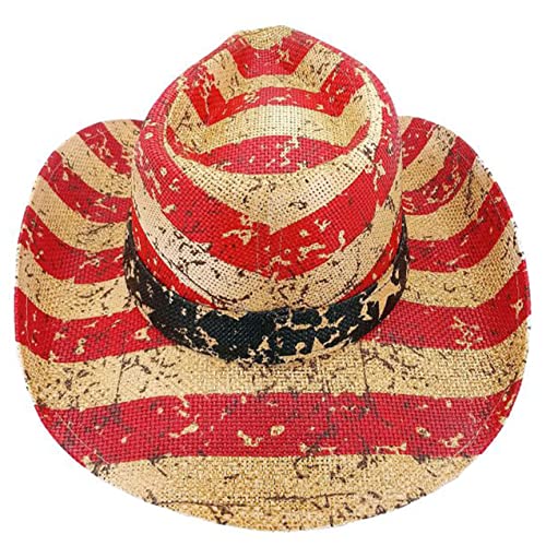 Image of SILVERFEVER Straw Cowboy Hat Cowgirl Hats Men Women Sun Hat Sombreros Vagueros Classic Western Accents Sombreros