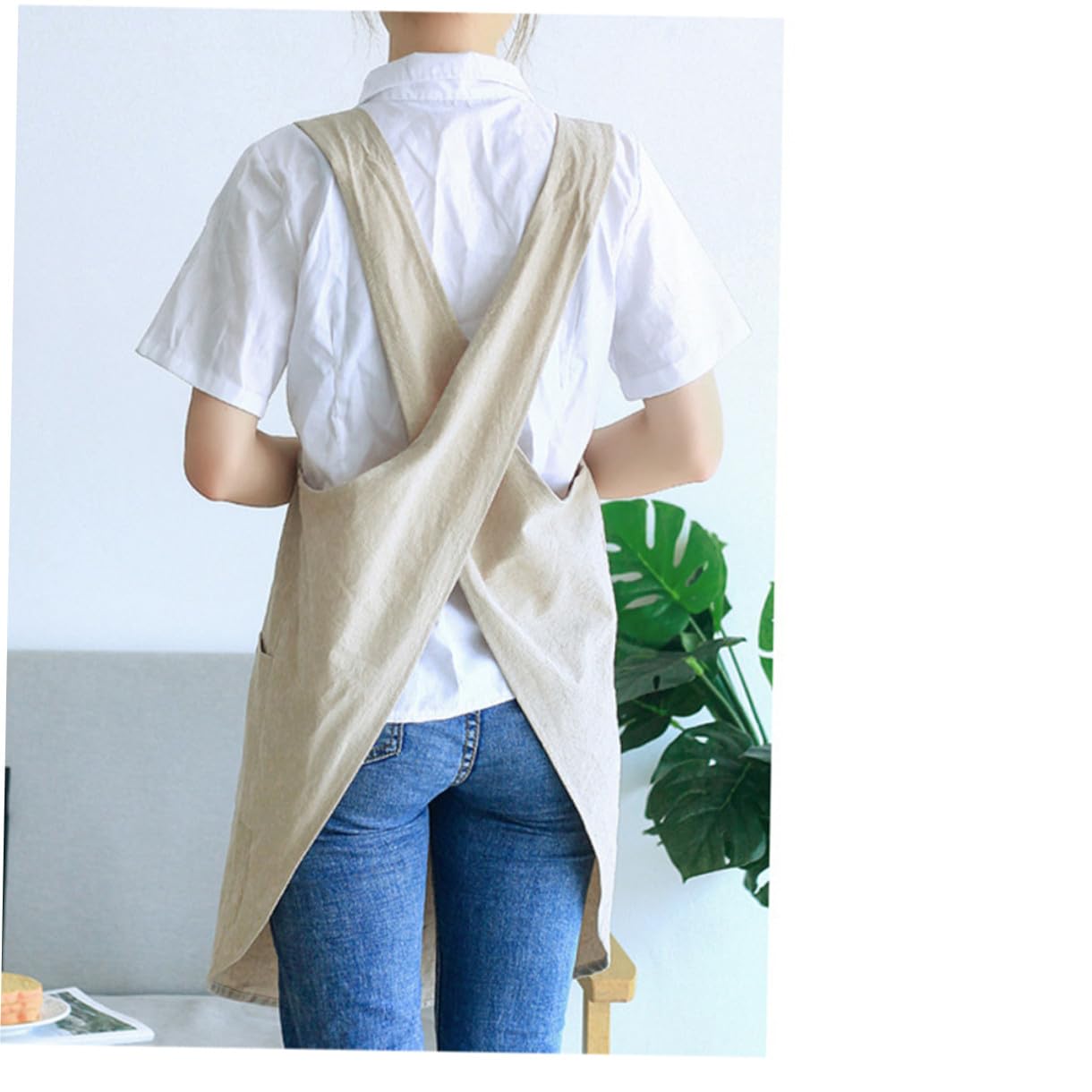 Delantal sin Mangas de Simple Resistente Manchas para Cocina y Servicio Cómodo para Hogar y Restaurante