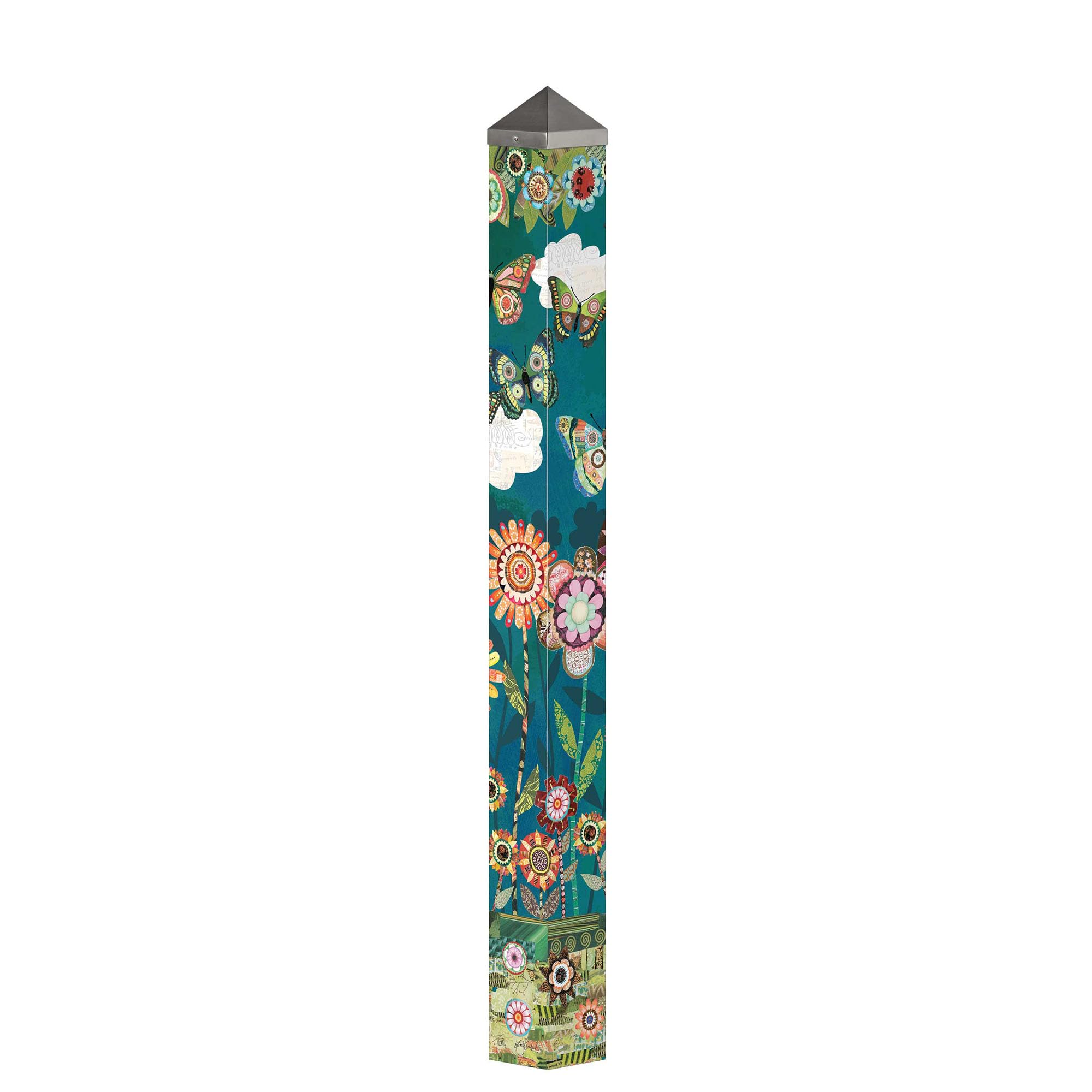 Studio M Kunststange – Wetterfeste PVC-Stange Mit Vinyl-Druck, 25,4 Cm, Garten-Deko, Denim-Garten