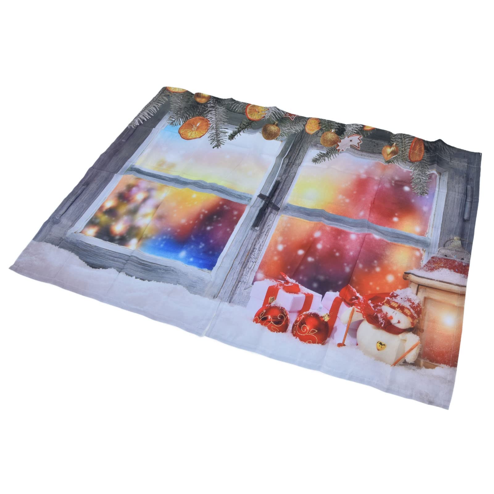 Xmas Curtain, Personalized Waterproof Household Curtain with Hooks for Terrace(150 * 166cm)