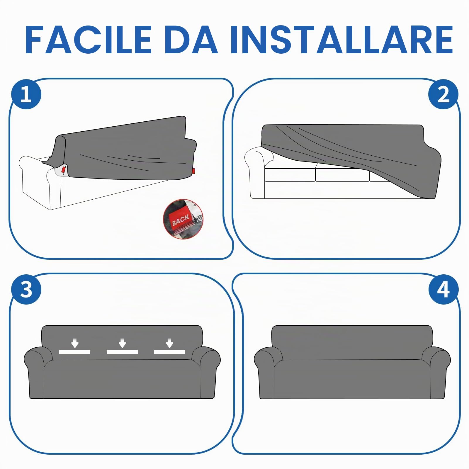 YSTELLAA Copridivano 3 Posti Con Braccioli, Universale Copri Divano Elasticizzato Lavabile, Copridivani Antimacchia Antiscivolo, Sofa Cover Antigraffio Gatto, Per Soggiorno, Rosso