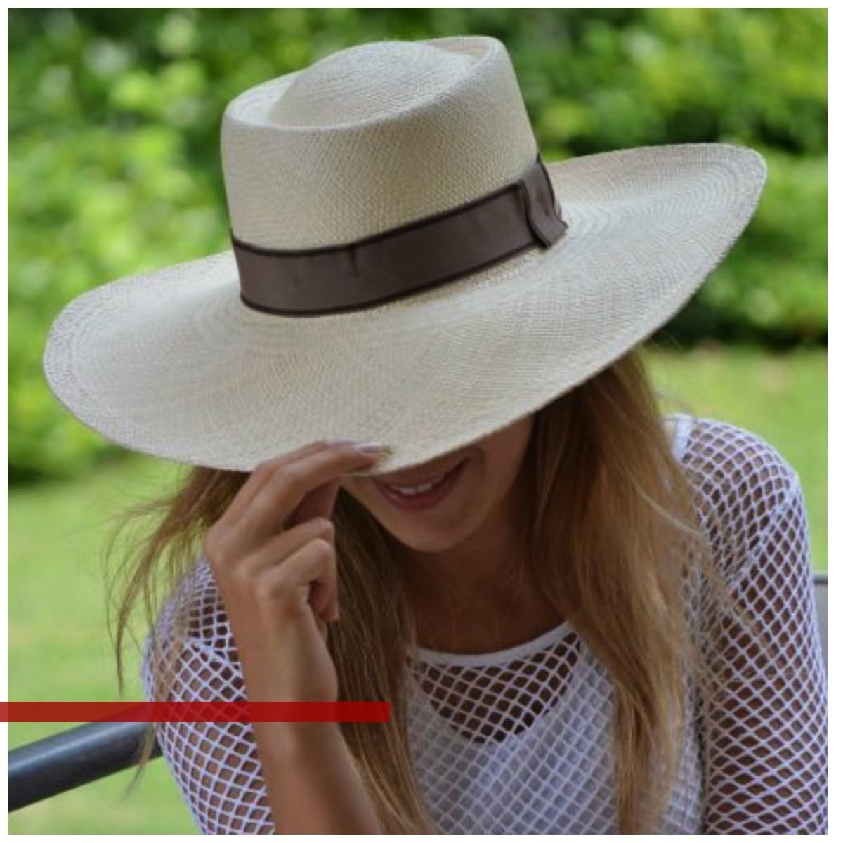 Gamboa Originale Cappello Panama Tesa Larga Cappelli di Paglia Uomo e Donna Protezione Solare UPF 50+