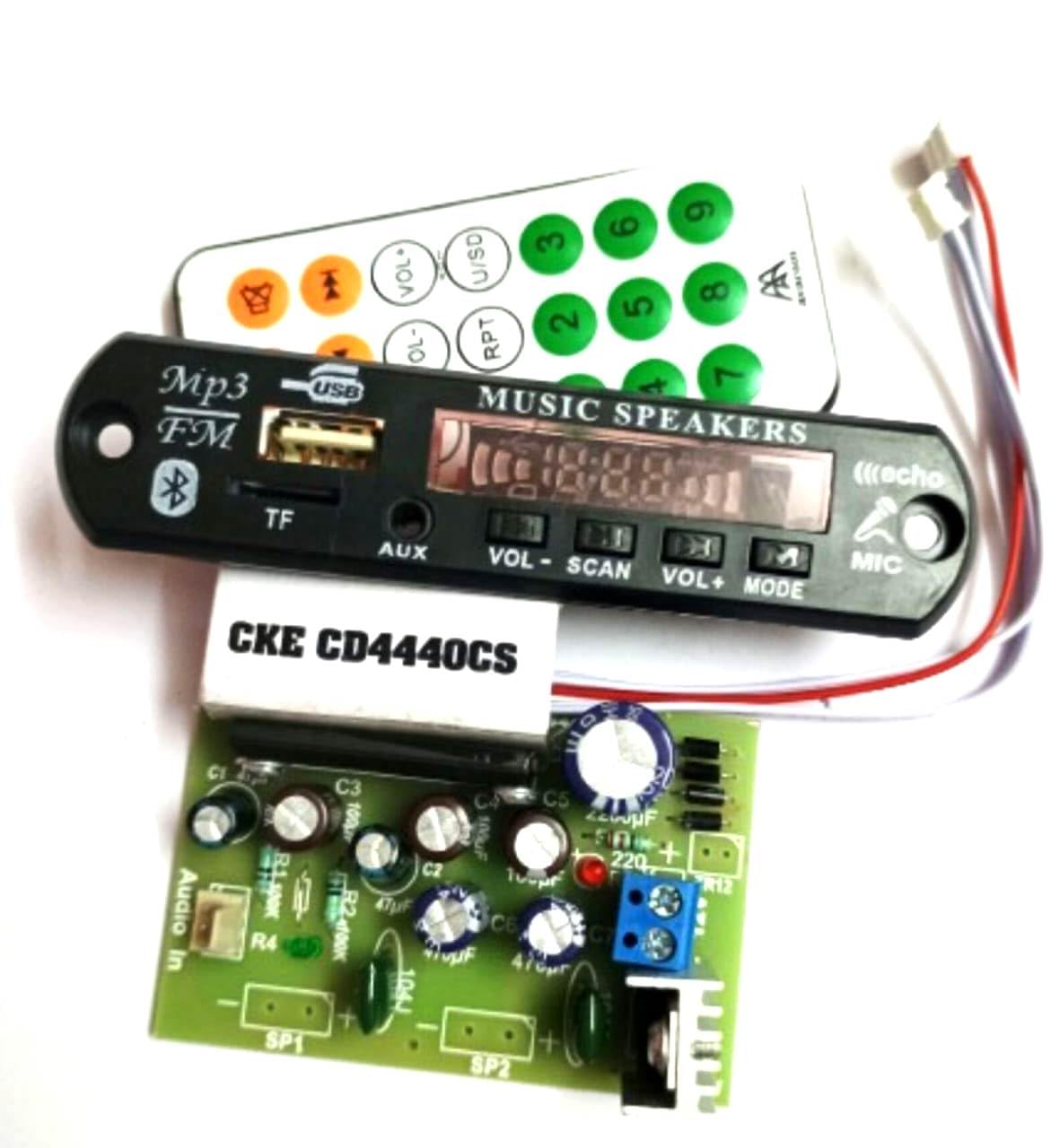 CKE Bluetooth Fm USB Aux Card Mp3 Stereo Audio Player Decoder Module Kit with Remote Including CD4440 Single IC Audio Amplifier Stereo Circuit Board-image-49