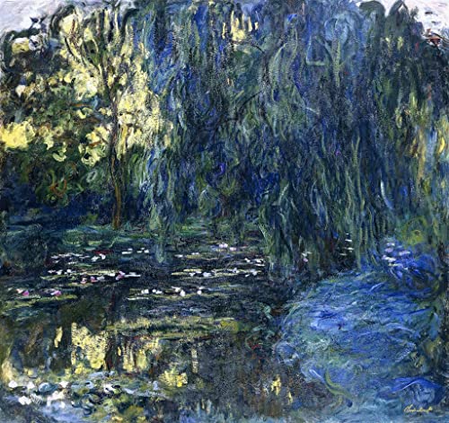 Impression d'art mural Monet tableau Vue du Lilypond avec Willow poster vintage 60x90cm