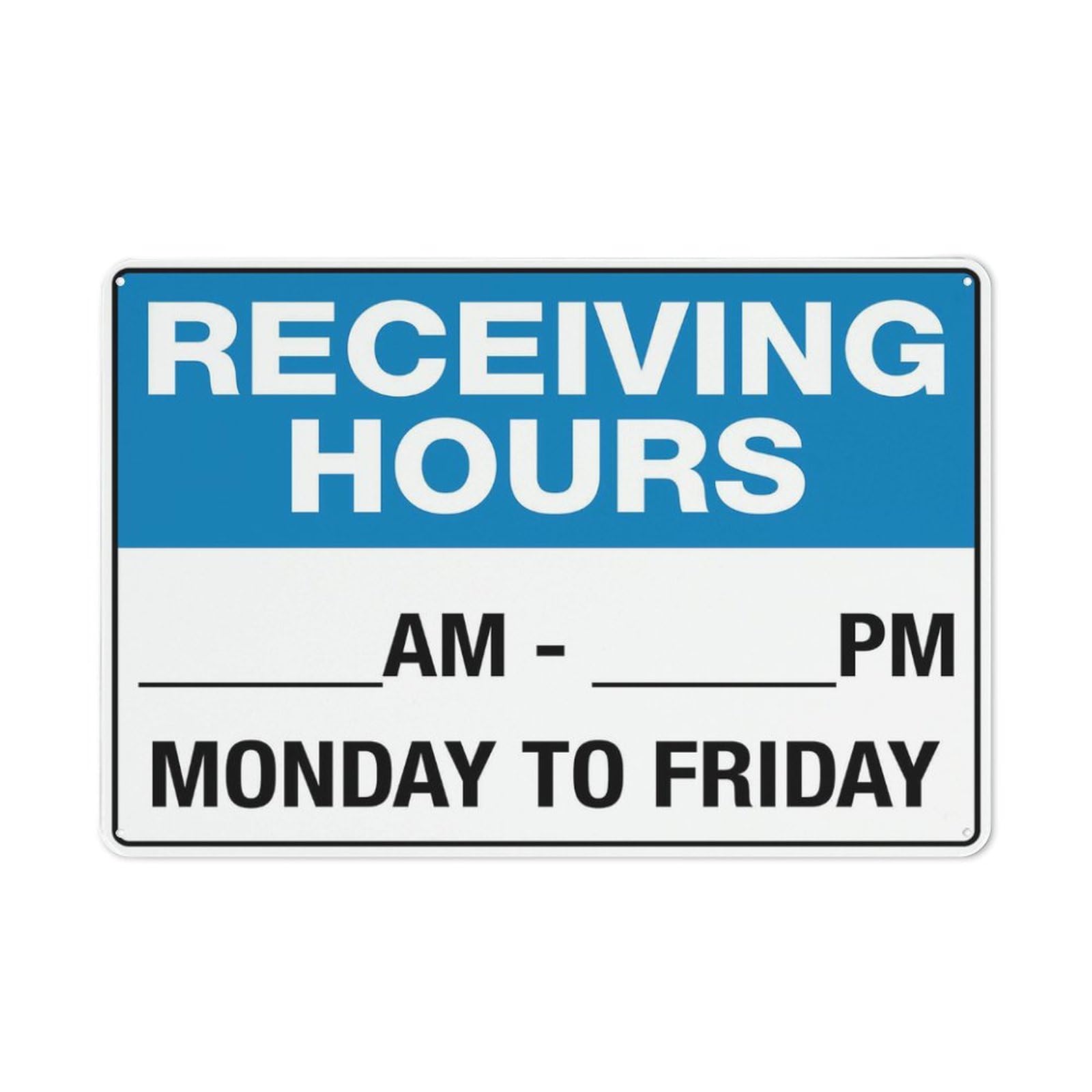 Receiving Hours Sign Signs Outdoor, Uv Printed Aluminum 12 X 8 In, Weatherproof And Security Signs For Home Or Business