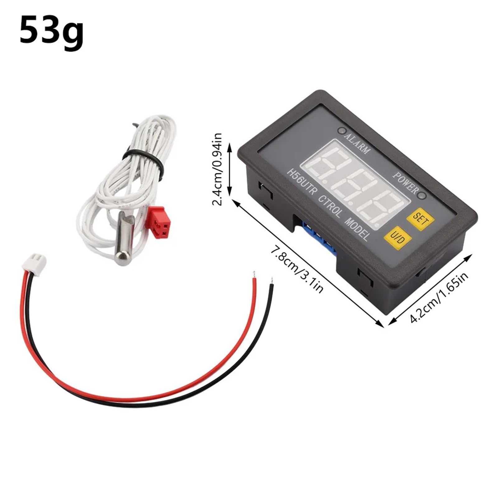 1 pz H56TR Regolatore di Temperatura Digitale con Display a LED Termostato con Strumento di Controllo Riscaldamento/Raffreddamento AC220V DC12/24V con Sonda NTC(Blue AC220V 10A)