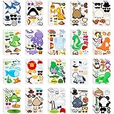 Paper Master Make A Face Sticker 60 PCS Sheets Make Your Own Stickers with 20 Design Animal Stickers...