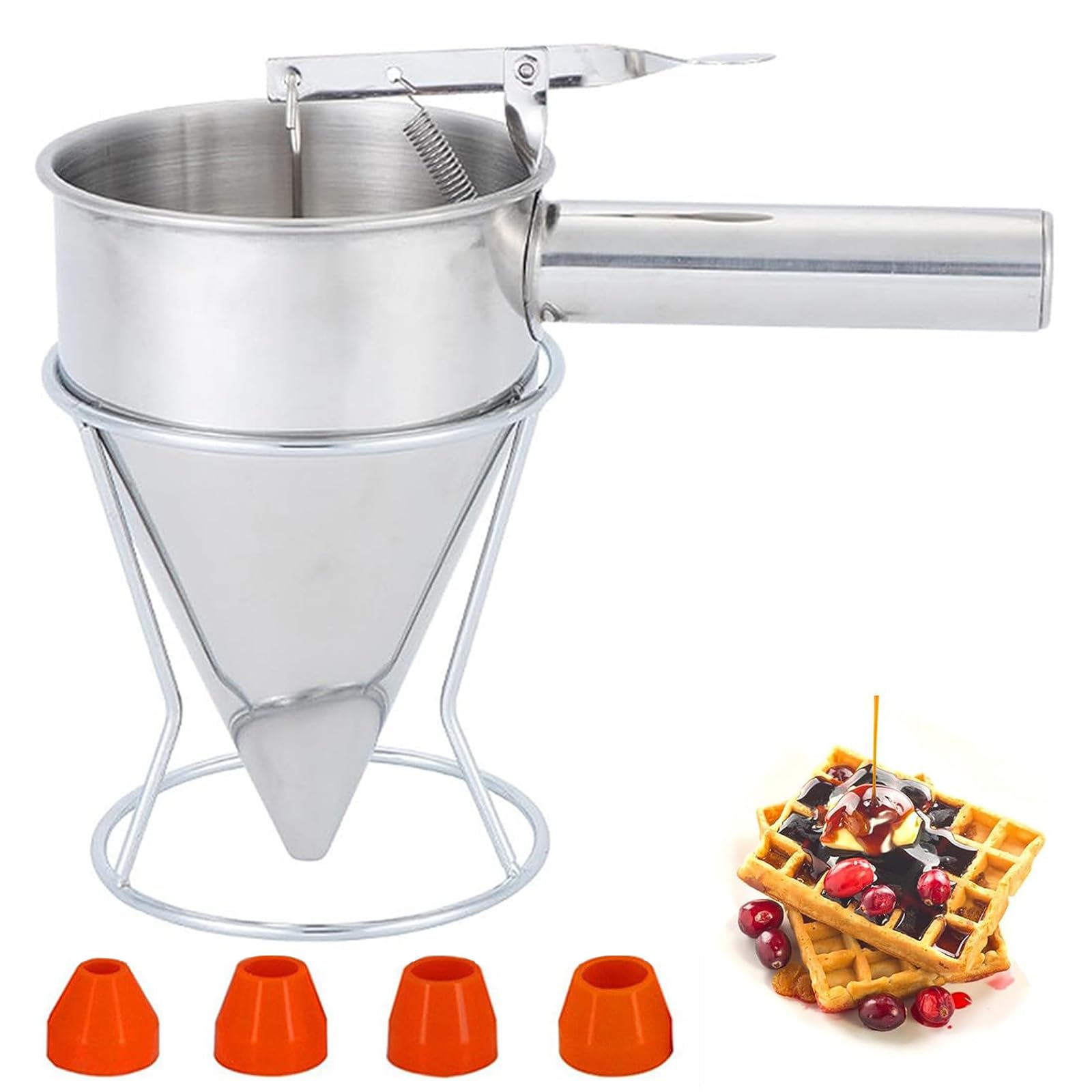 Imbuto A Pistone In Acciaio Inox - Dispenser Per Pastella Per Dolci E Creme