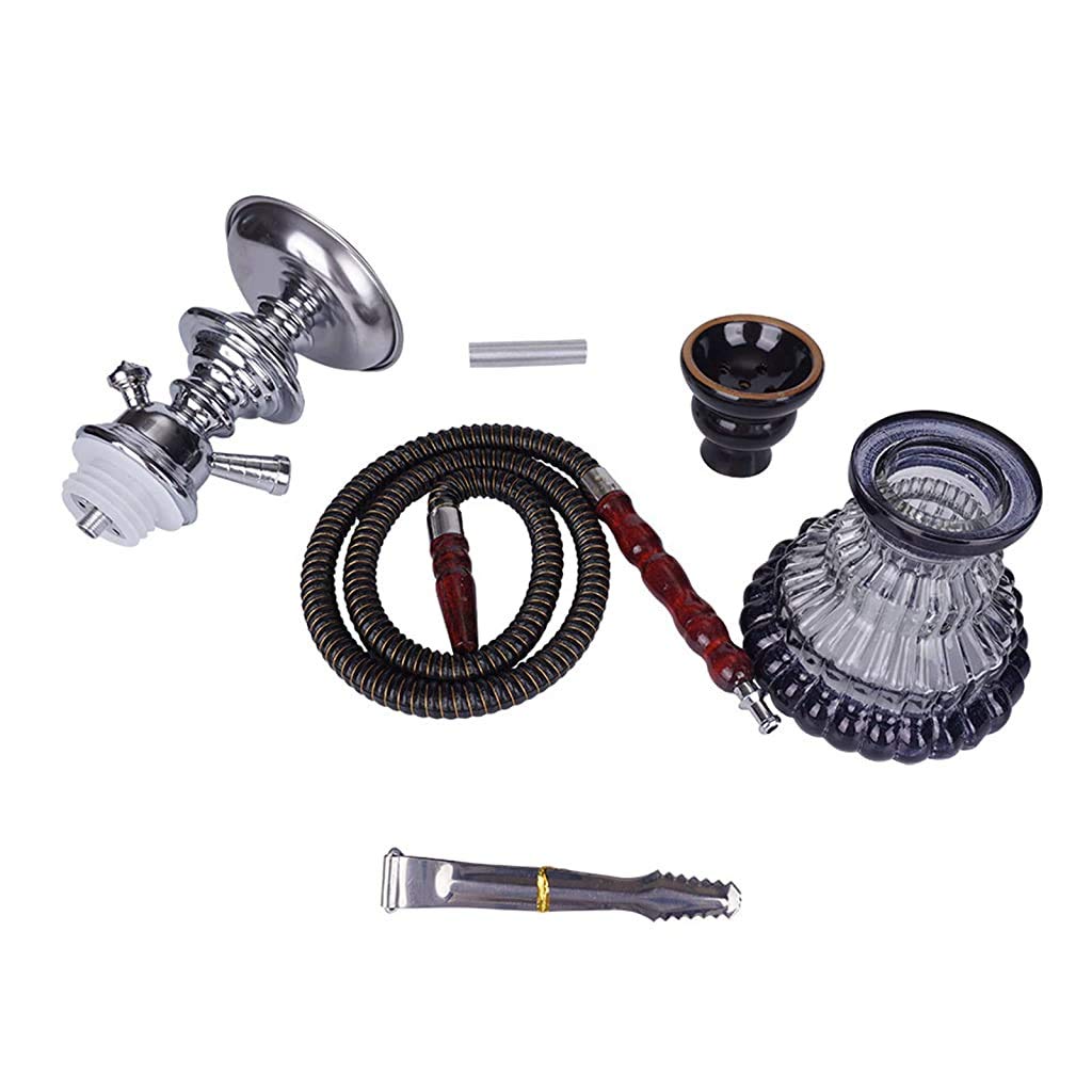 LJJ Cachimba Moderno Accesorios Completos para Shisha 1 Mangueras Diseño Vástago Carbón Pinzas para Carbón para Fiestas Casa