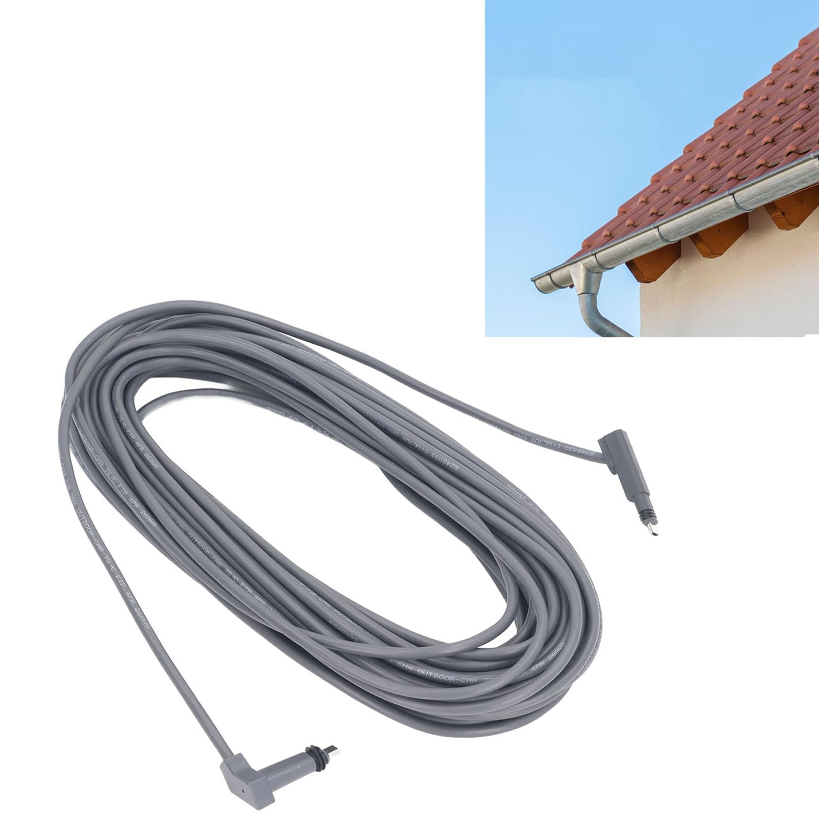 Sorandy Internet Kit, Rectangular 30FT Cable, Cable, Rectangular Satellite Replacement Cable with Wide Application Multifunctional Grey Color 30FT for V2 Wire, Sorandy1ary5sudk2