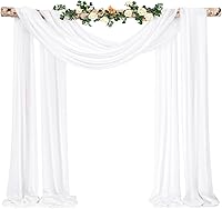 Vista 260 de Tela para envolver arco de boda, 4 paneles de 28 x 20 pies, cortinas de arco de boda rosa para ceremonia, cortinas de tela de gasa para cenador