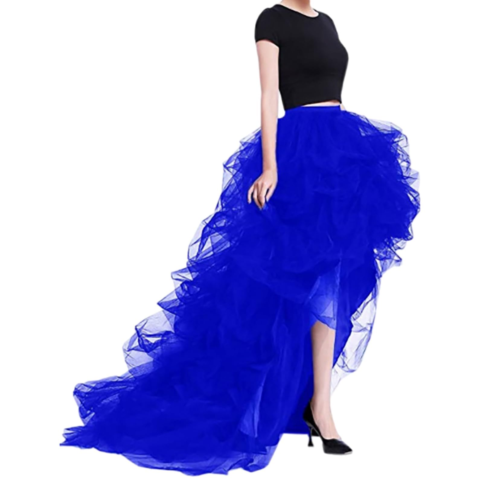 Generisch Tüllrock Mit Glitzer Damen Pailletten Petticoat, Damen Kostüm Tüllrock Tütü 50er Karneval Tütü Rock Retro Tutu Kurz Ballett Unterrock Petticoat Rot Abschlussball Party Faltenkleid