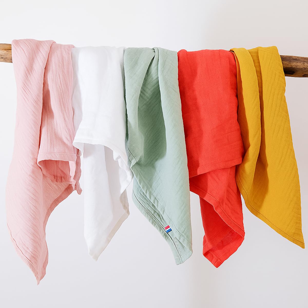 PAPATE - Lot de 2 Langes Bébé 50x50cm en Coton Bio Ultra Doux - Multi-usages : Doudou, Bavoir, Tapis à Langer - Absorbants & Séchage Rapide - Fabriqués en France - Rose