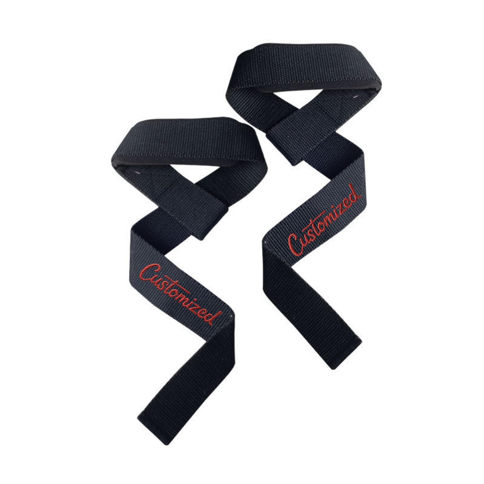 2Pcs Personalized Embroidered Weightlifting Wrist Straps, Custom Gym Training Wraps for Bodybuilding, Powerlifting, Deadlifts, Strength Training, Customisable Gift for Fitness Enthusiasts (Black)