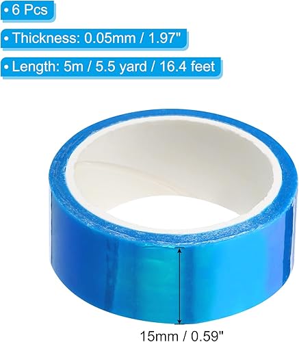 Miniatura 2 de PATIKIL Cinta metalizada de 0.59 pulgadas x 5.5 yardas, 6 rollos de papel de aluminio holográfico autoadhesivo para espejo, adhesivo metálico para
