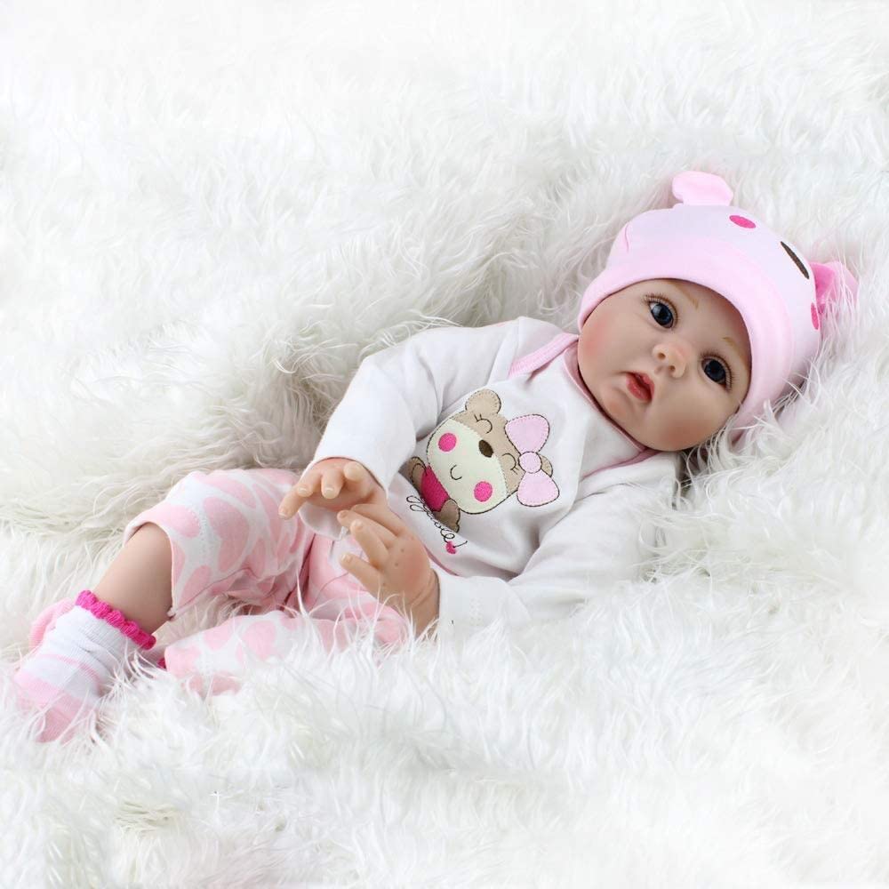 ZIYIUI Bambole Reborn Femmina 55 CM 22 Pollici Realistico in Silicone Morbido Vinilico Reborn Doll Fatto a Mano Giocattolo Ragazza Bella Regali di Festa
