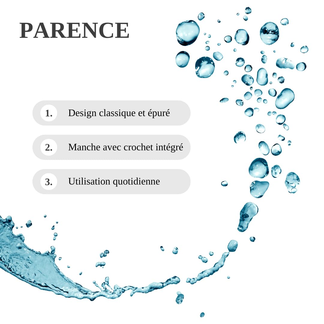 Spazzola Per WC Classica Senza Supporto - 33,5cm Con Gancio Per Appendere - Design Bianco Minimalista - Foto 14