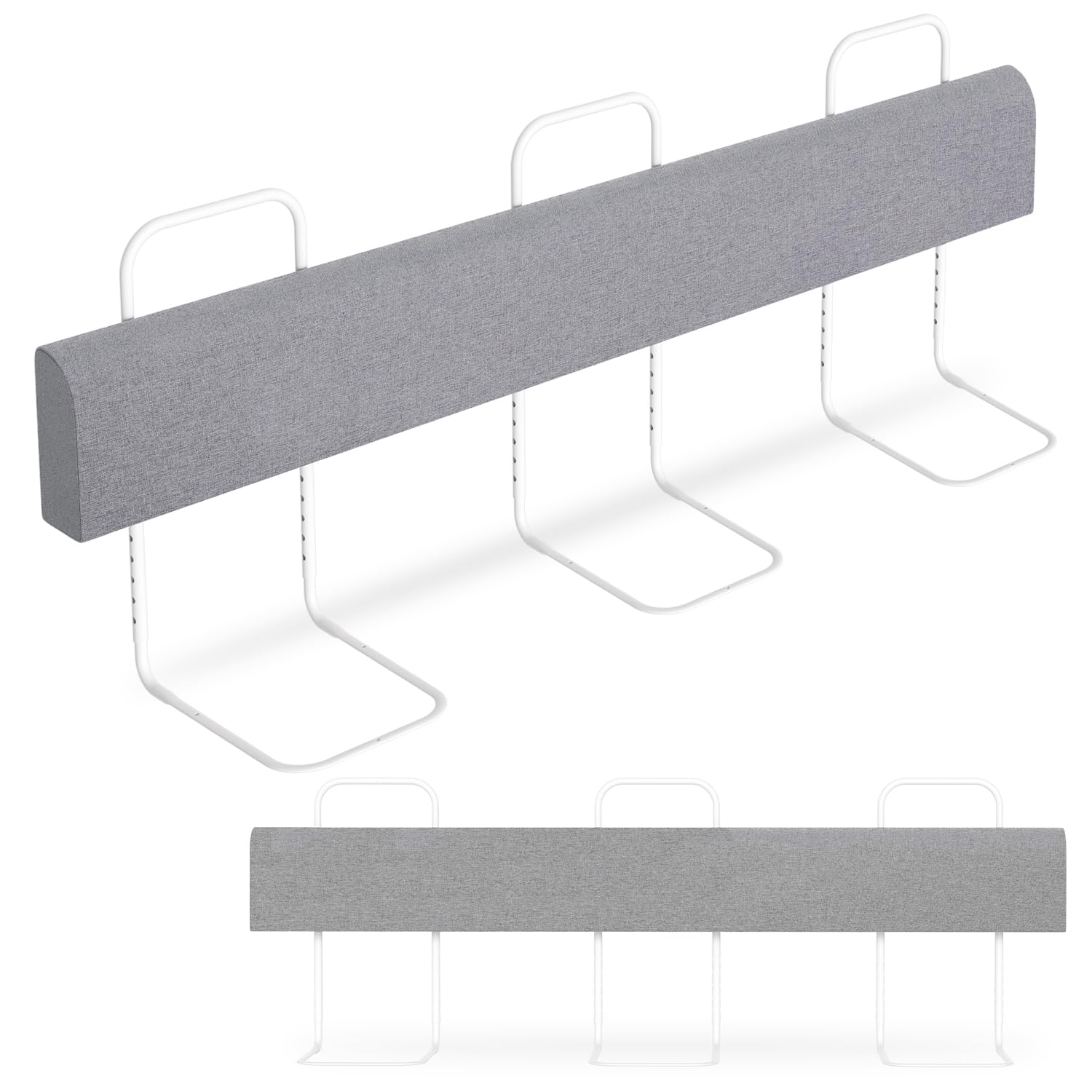 2xBettgitter für Kinder 180cm, Bettschutzgitter 5-Loch Höhenverstellbar, Rausfallschutz Bett, Kinderbettgitter, klappbar Bettgitter, Einfach zu Montieren, Grau