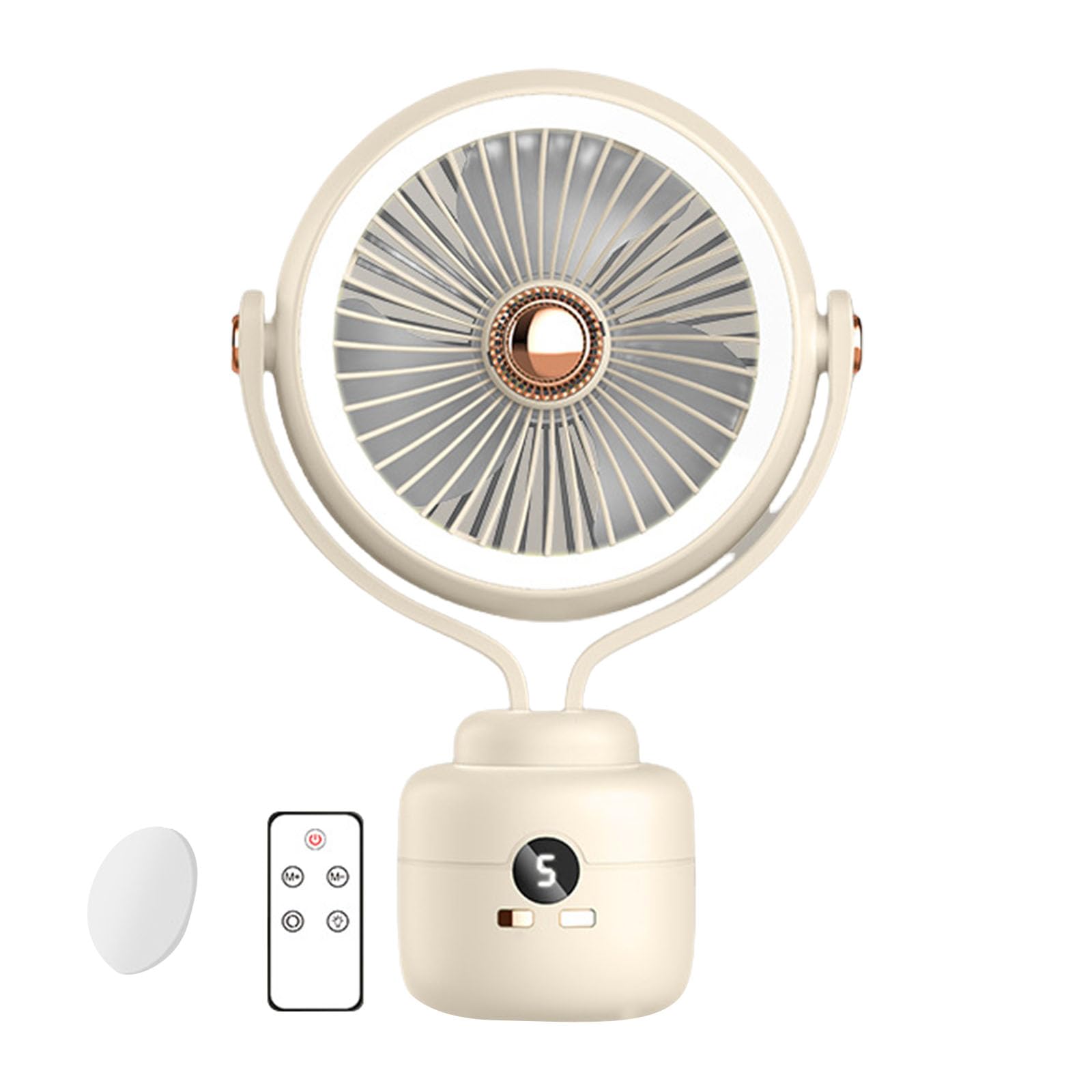 Tsynapter Portable Rechargeable Desk Fan for and Travel Handheld Camping Fan with USB Charging Quiet Cooling Device LED Camping Light
