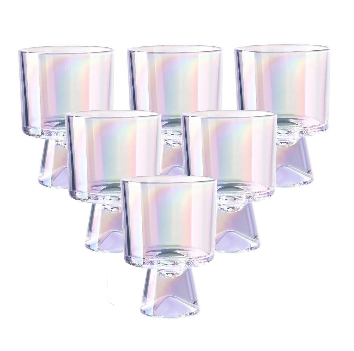Buntes Weingläser-Set Stiellose Glasschale Trinkgläser Für Martini | HIUHIU Buntes Weingläser-Set Stiellose Glasschale Trinkgläser Für Martini, Cocktail, Whiskey, Margarita Gläser,Iridescent