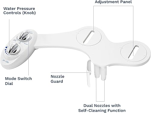 Miniatura 7 de Aplique de bidé de para inodoro Luxe Bidé Neo 185Elite Series boquilla doble auto limpiante agua dulce no eléctrico mecánico con fuertes válvulas de