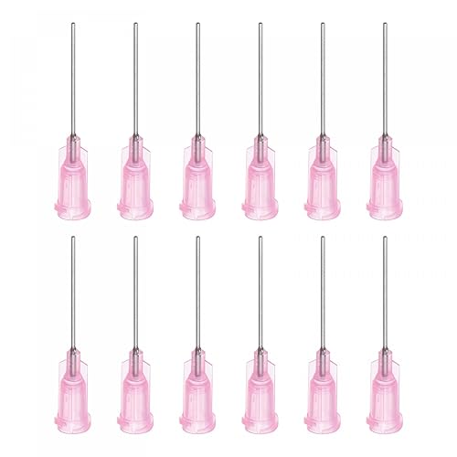 Miniatura 8 de uxcell Aguja dispensadora industrial de punta roma con cerradura Luer para pistola de pegamento líquido, 0.71oz 12 pulgadas, 20 piezas (amarillo)