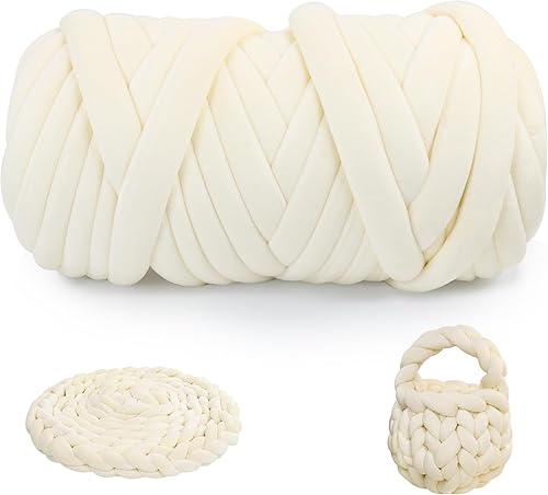 Hilo Grueso para Tejer con Brazo, guofa 1KG de Hilo de Forro Polar Suave para Manta, Almohada, Bolsa de Tejido a Mano, Cama para Gatos y
