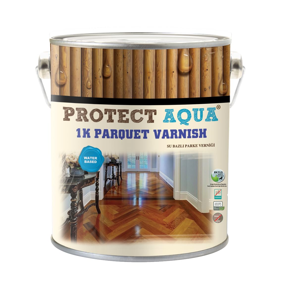 - Protect Aqua Hardwood Floor Finish, Clear Wood Finish Smooth and Durable Indoor Floor Sealer 1.3 Gallon Water Based Parquet Floor Varnish Odorless and Lead-Free for Safe Indoor Application (Matte)