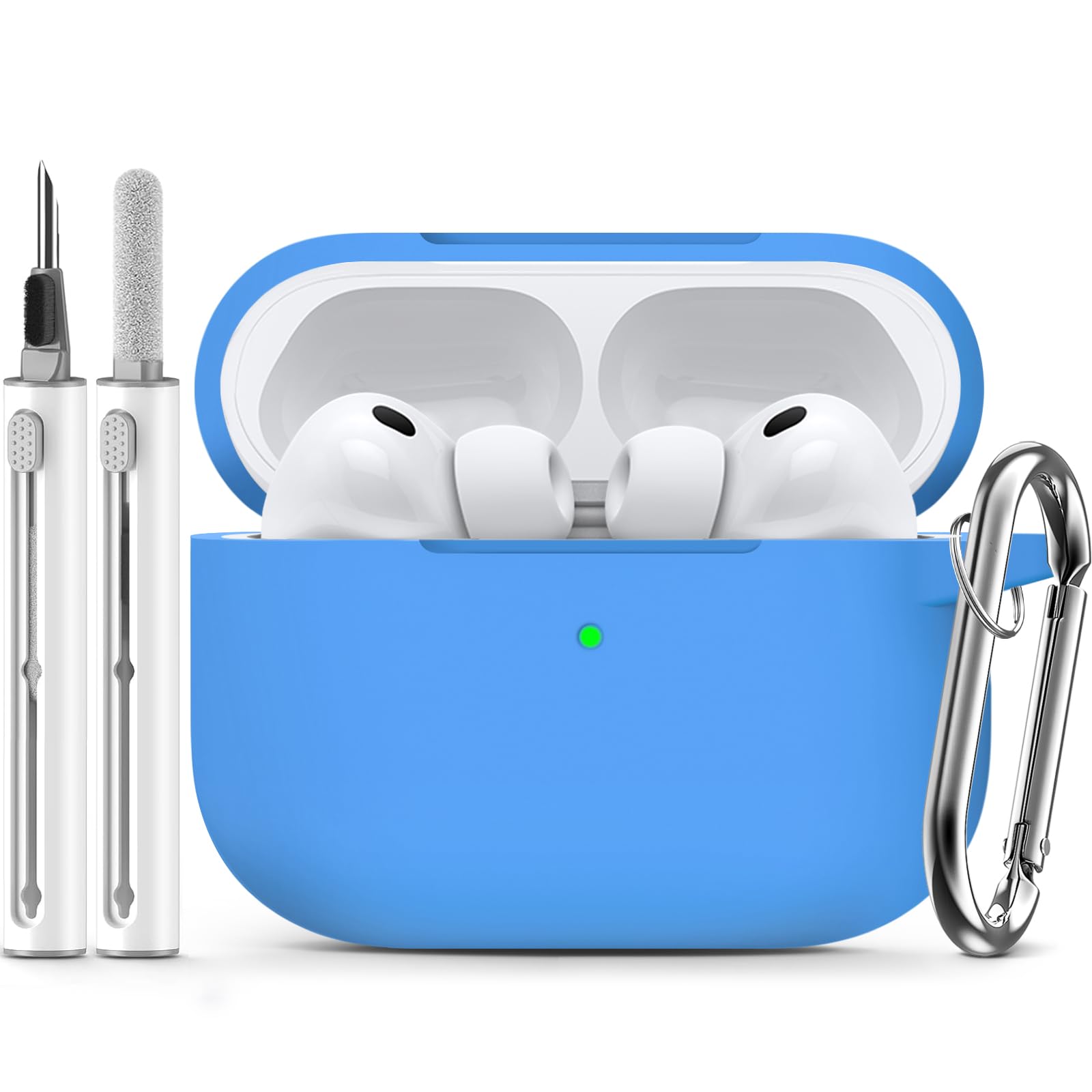 Inesore Compatible with AirPods Pro 3 Case with Cleaning Kit, Silicone Protective Case Cover for Apple Air Pods Pro 3rd (2025), Unisex Design - Black — view 93