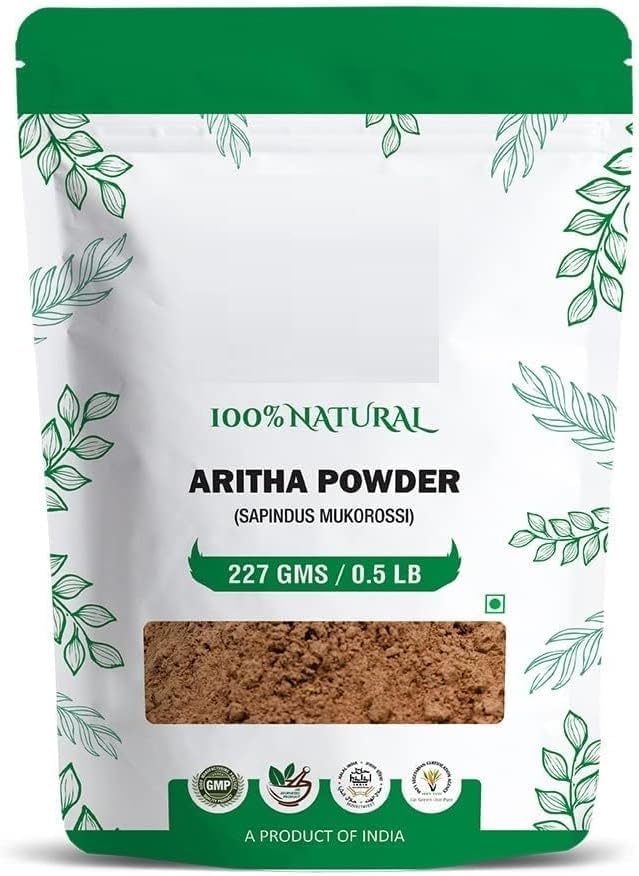 KK Ingredients Expert Natural ArithaReethaRithaSoapnuts Powder  227gram  for Silky and Smooth Hairs