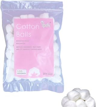100Pcs Soft Cotton Wool | House Necessary Absorbent Delicate Lightweight Cotton Balls and Swabs for Sensitive Skin Household Needs Outdoor Traveling Everyday Use Balls White
