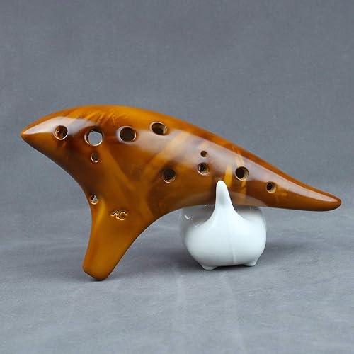 Miniatura 2 de Único Burning Ocarina 12 Agujeros Esmalte Brillante 12 Agujeros Profesional Ocarina brillante en alto (Amarillo)