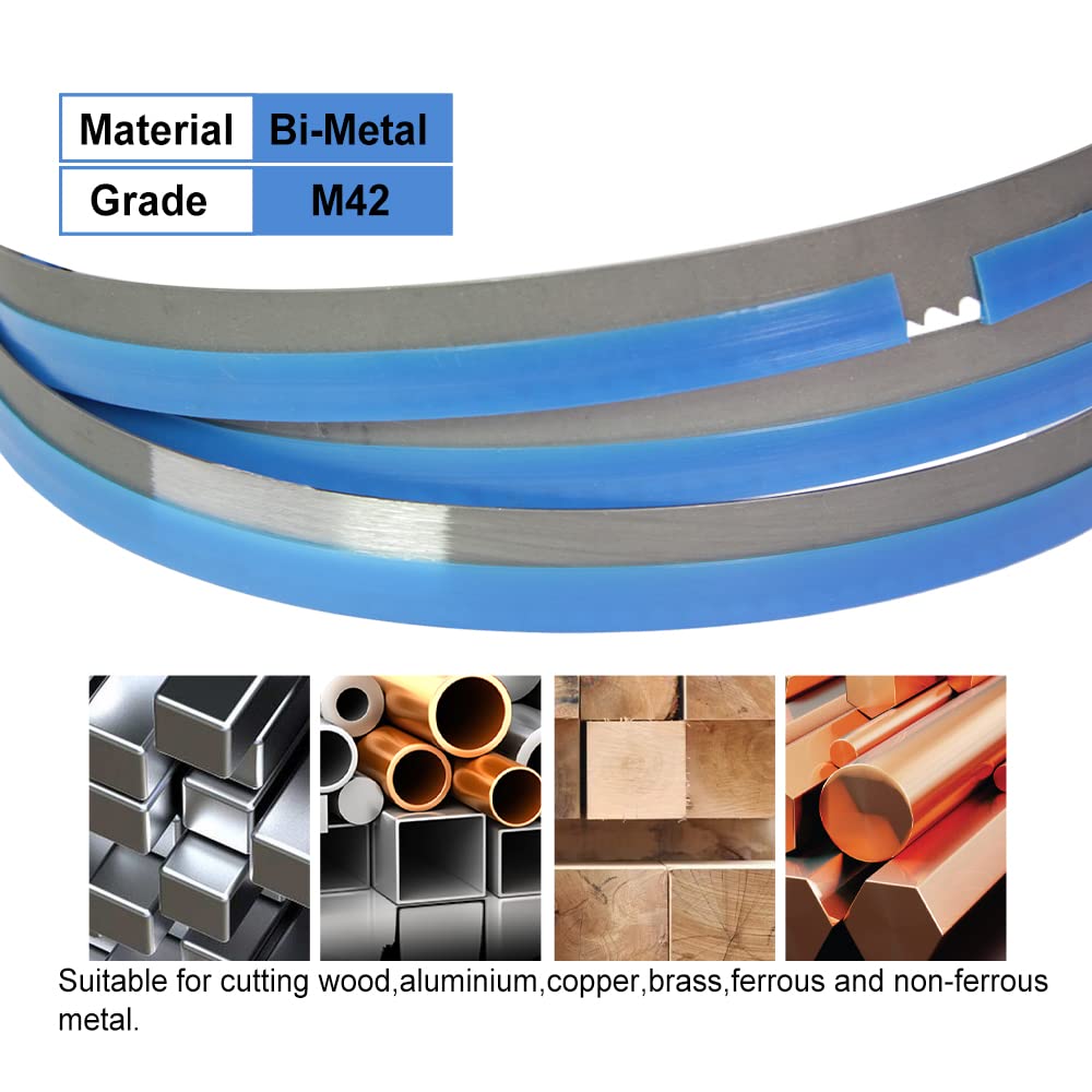 Brzeszczot do piły taśmowej, jakość premium, 1400mm 6TPI M42 Bandsaw Blade Bimetal 1400x13x0.6mm Woodworking & Metal Cutting Hardwork Band Saw Blade 14TPI(6 Tpi)