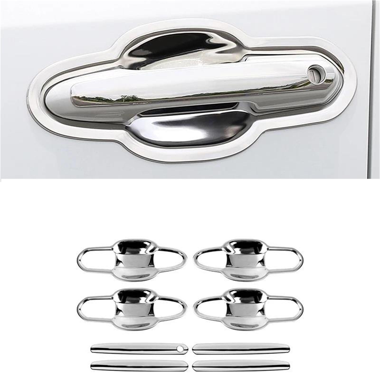 Noheeu Style 4 Car Exterior Door Handle Cover Sticker Decorative Lock For Toyota Rav4 Xa50 2019-2024(Style 4)