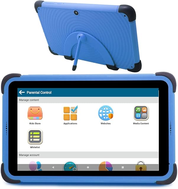 CWOWDEFU 8 Inch Kids Tablet Android 11 Tablet Children's Tablet WiFi 2GB RAM 32GB ROM Tablets for Children Toddler Learning Tablets with Stylus Pen (Blue)
