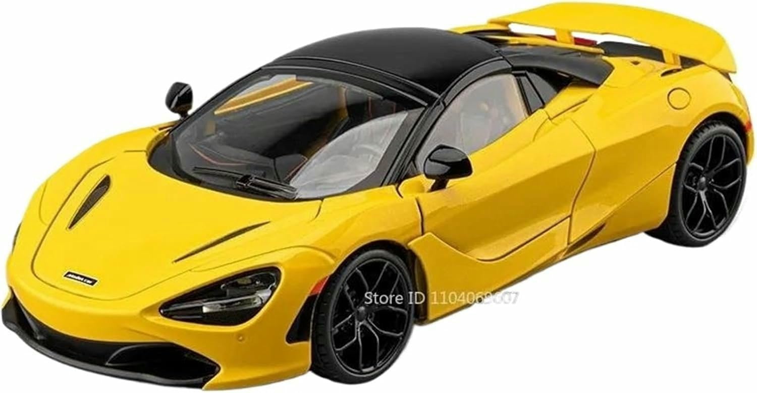 Deaver Yellow Diecast 1:18 For Mclaren 720S Scale Alloy Car Models Realistic Pre-Built Finished Vehicle Model Display Collection(Yellow)