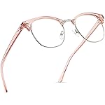 AOMASTE Blue Light Blocking Glasses Vintage Half Frame UV Clear Lens Anti Eyestrain Computer Gaming Glasses for Women