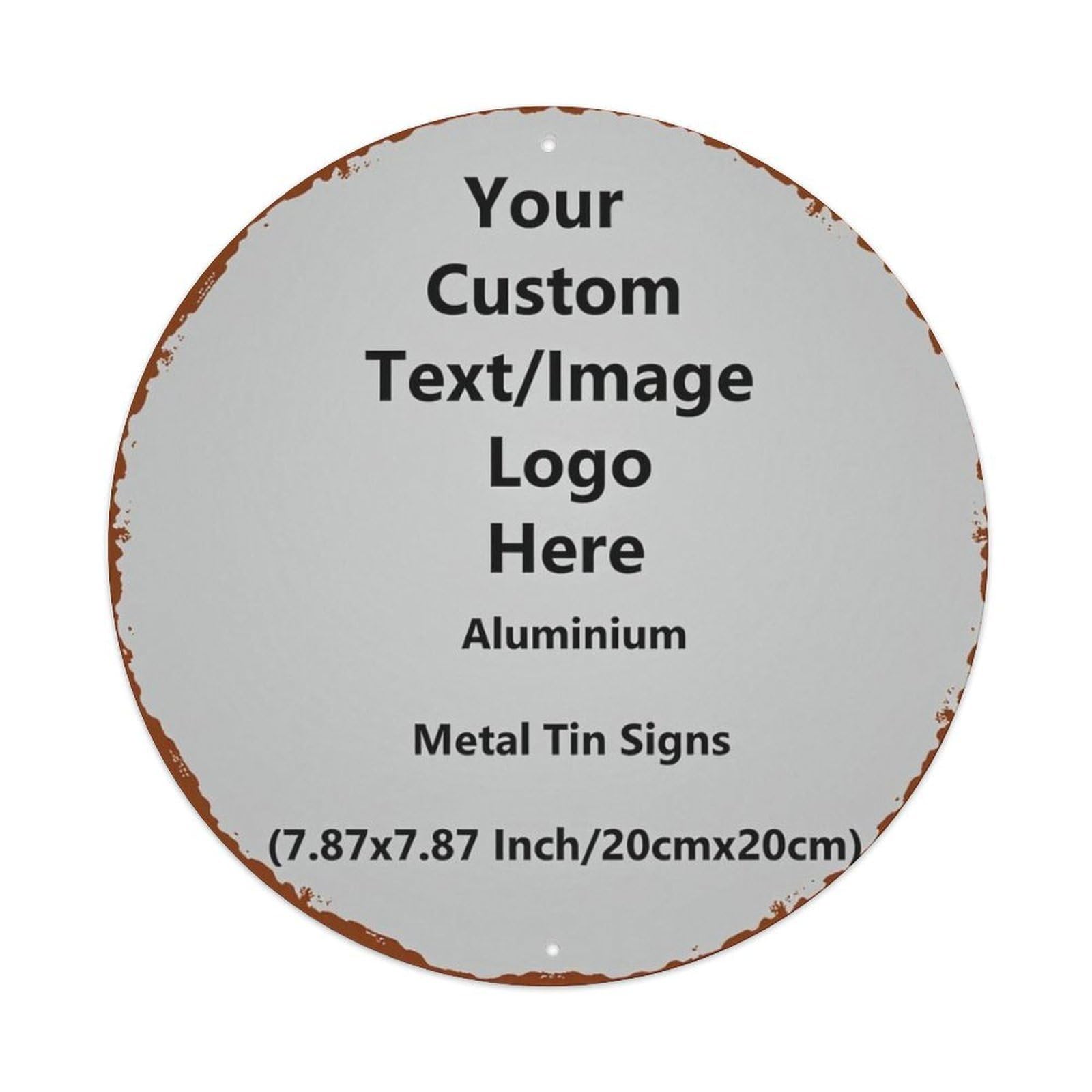 Blank Custom Text Image Personalized Round Sign Template Aluminium Sign 20x20cm