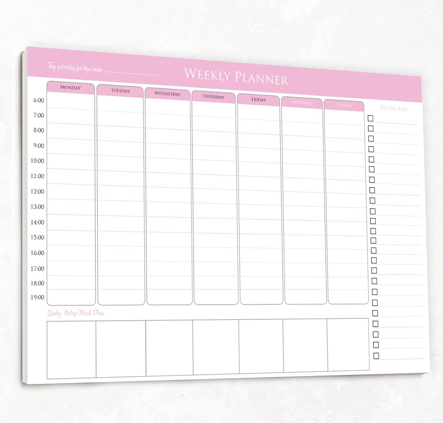 Collins A4 Unique Layout Weekly Planner Pad (Pack of 60 Sheets