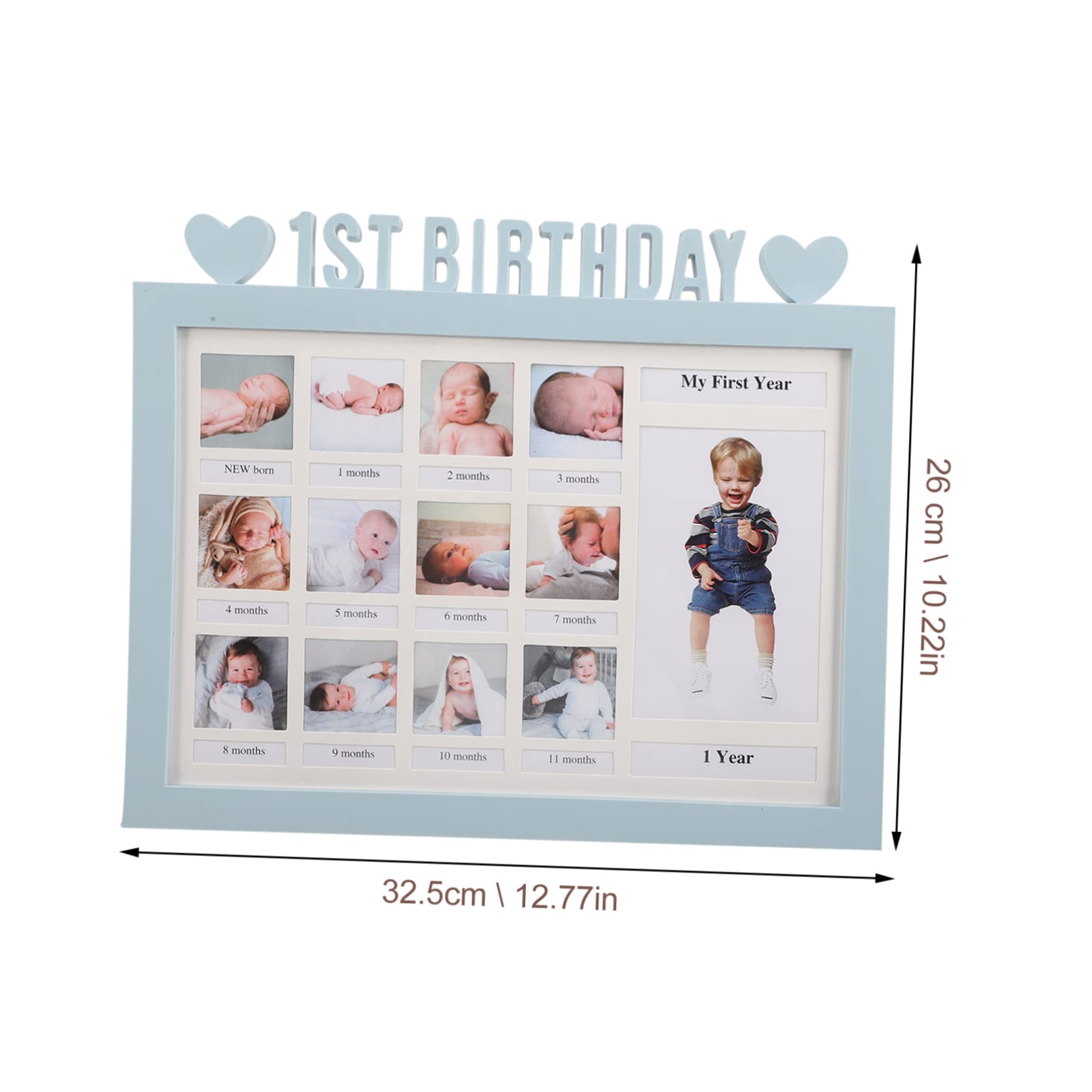 BRIGHTFUFU Month Milestone Picture Frame Creative Birthday Photo Display for Newborn Fun Capture First Year Memories