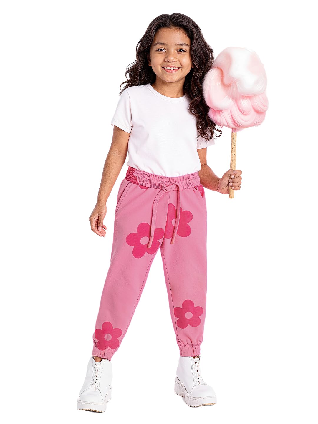the souled store The Souled StoreTSS Originals: Pink FloraGirls Cotton Joggers-picture-24