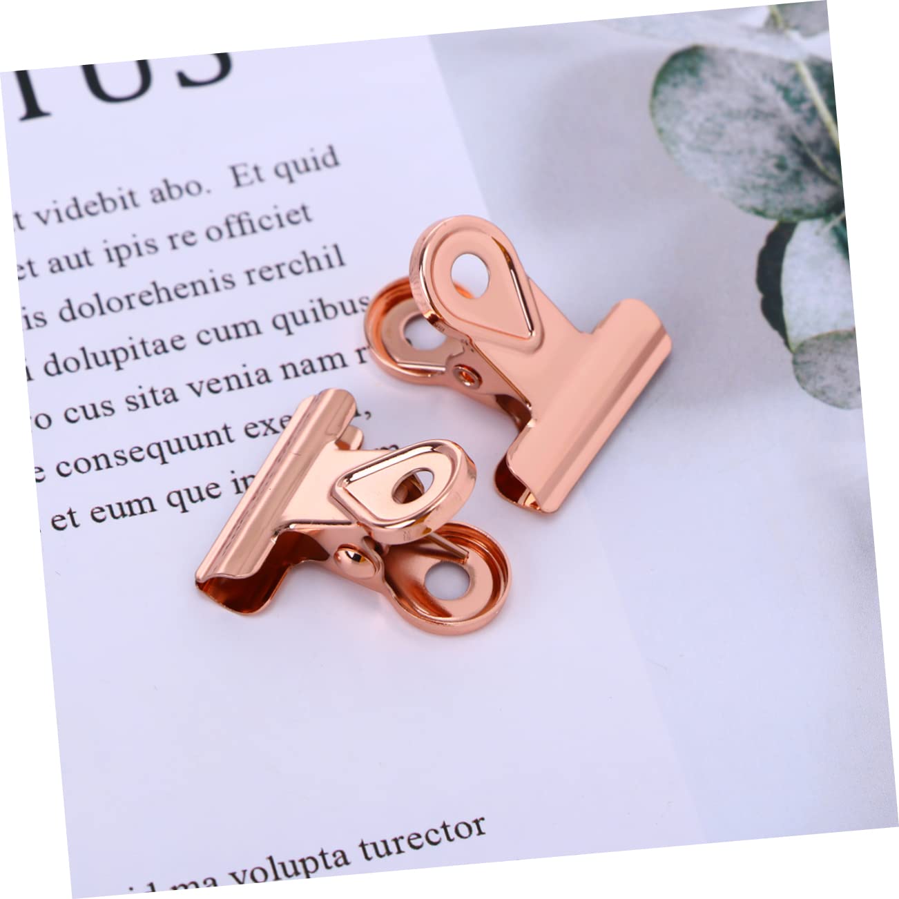 NUOBESTY 60pezzi Pinze Metalliche Per Raccoglitori Clip Pieghevoli Rame Rosa Per Organizzazione Di Documenti Foto e Articoli Creativi