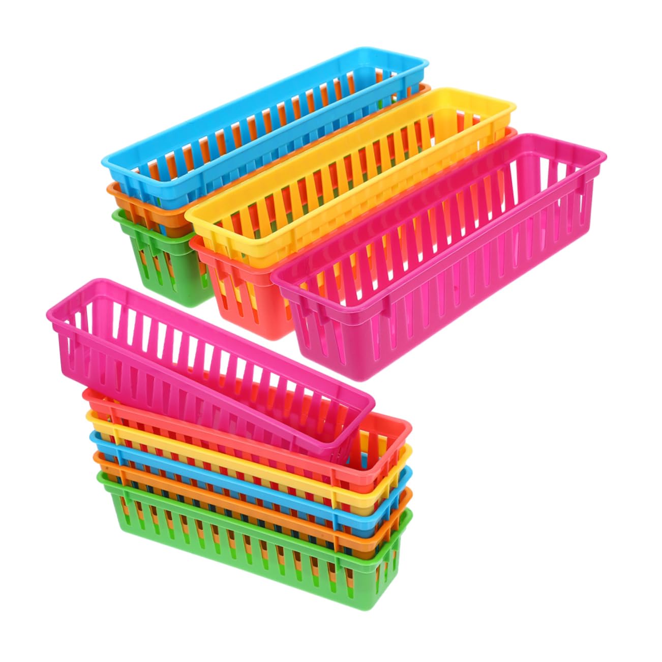3 Set Plastica Colorati Per Organizzazione Cancelleria Portapenne Piccoli E Stretti Per Organizer Versatile Per Scrivania Resistente E 12 Pezzi*3