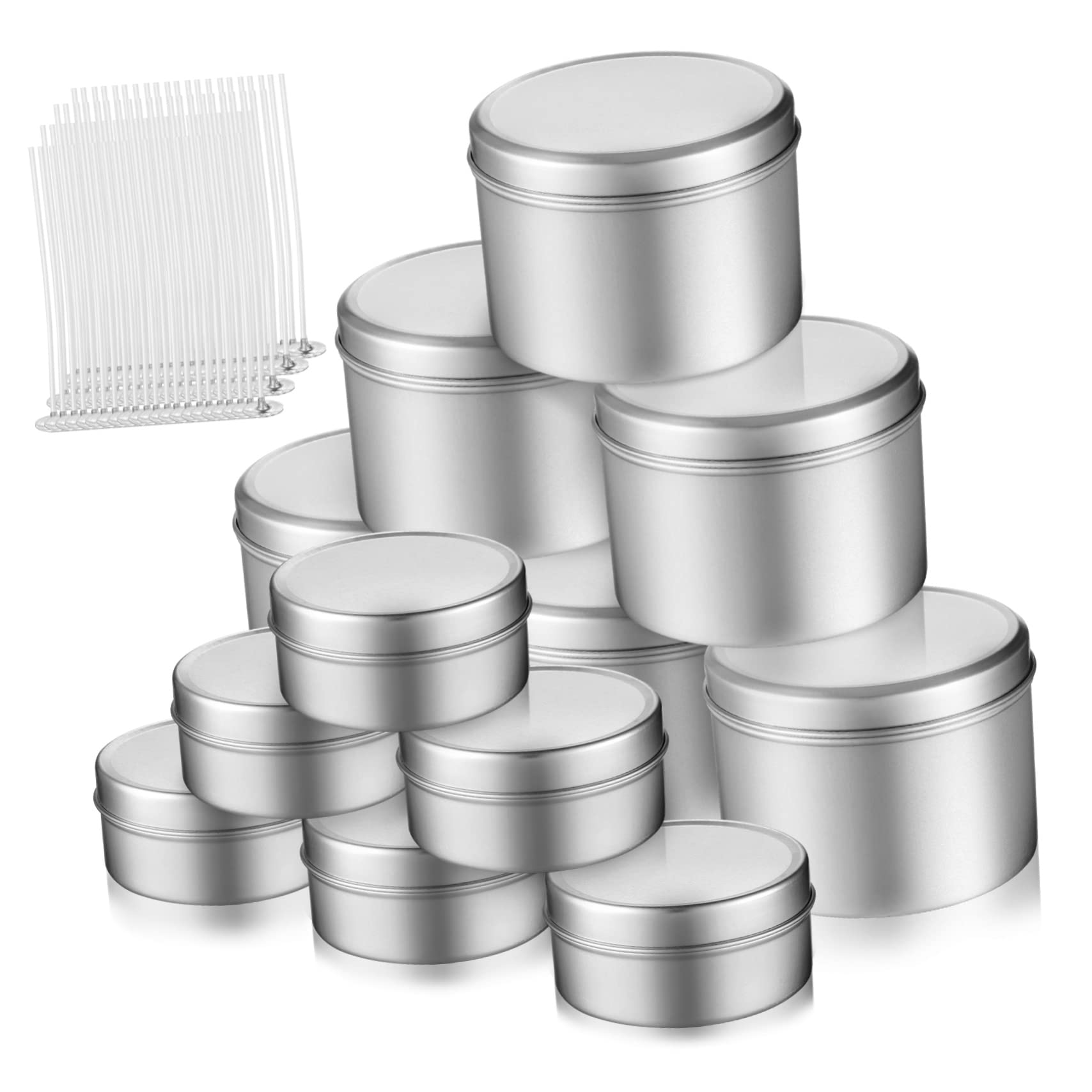 FOMIYES 1set Barattoli Alluminio Per Creazione Di Candele Con Stoppini Cotone Kit Fai Da Te Per Candele Profumate Comodo e Leggero Per Regali Unici e Feste